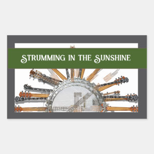 STICKER RECTANGULAIRE CORDE DE GUITARE AU SOLEIL