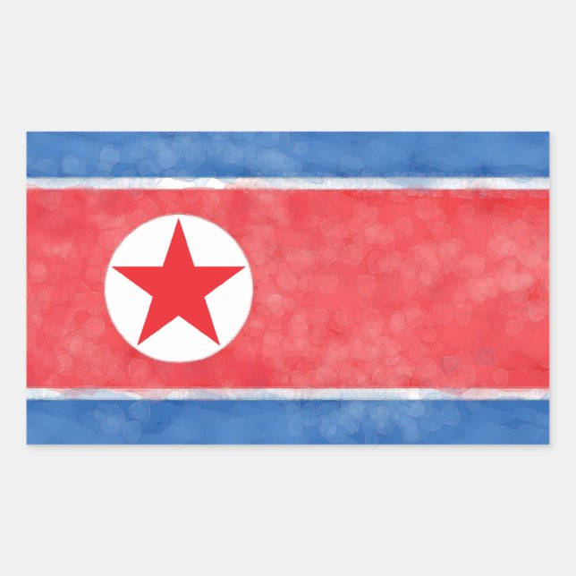 Sticker Rectangulaire Corée du Nord (Devant)