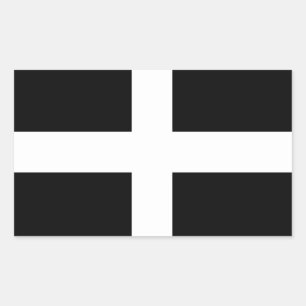 Sticker Rectangulaire Cornouailles - Drapeau Cornique / St. Piran's