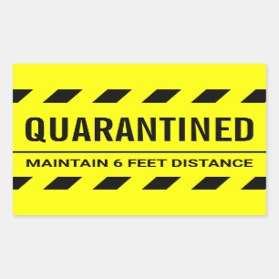 Sticker Rectangulaire Coronavirus Auto-isolement Quarantaine
