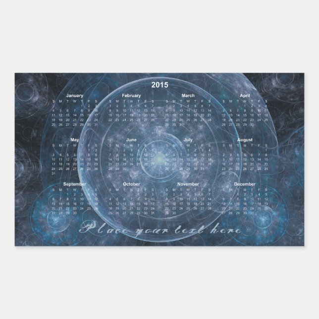 Sticker Rectangulaire Cosmos Arrière - plan 001 - Calendrier 2015 (Devant)