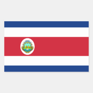 Sticker Rectangulaire Costa Rica - Le drapeau national du Costa Rica
