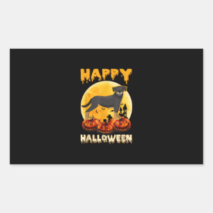 Sticker Rectangulaire costumes de lune effrayants pour chien de rottweil