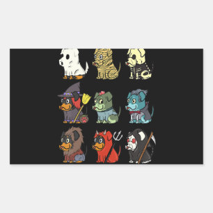 Sticker Rectangulaire costumes d'effroi rottweiler drôle chien halloween