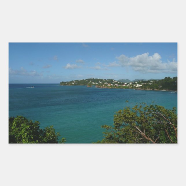 Sticker Rectangulaire Côte de Sainte-Lucie - Caraïbes Photo de vacances (Devant)