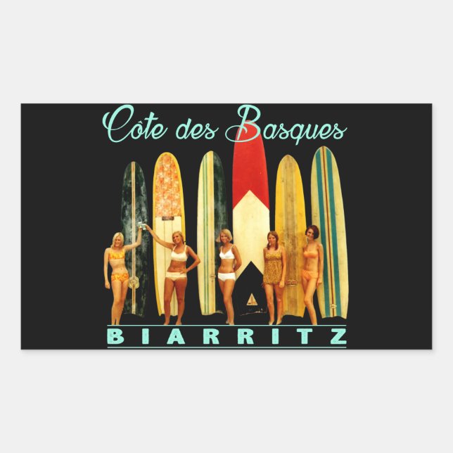 Sticker Rectangulaire Côte des Basques Biarritz (Devant)