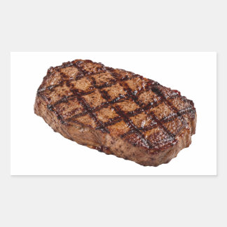 Sticker Rectangulaire côtes de barbecue ribs BBQ fumé viande grillée ba