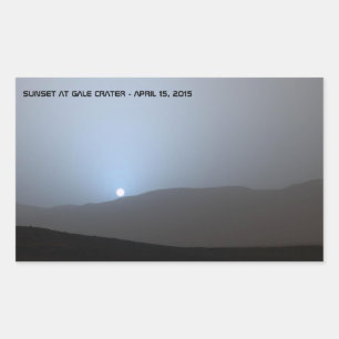 Sticker Rectangulaire Coucher de soleil bleu martien