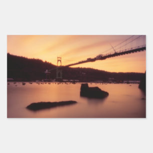 Sticker Rectangulaire Coucher du soleil de pont de St Johns
