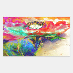 Sticker Rectangulaire Couleur d'eau Abstraite colorée et rétro