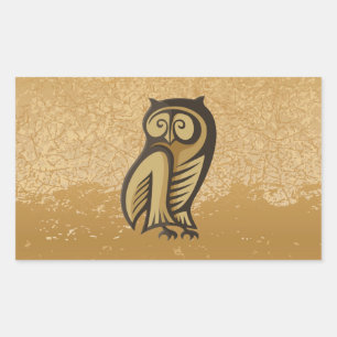 Sticker Rectangulaire Couleur du symbole de hibou
