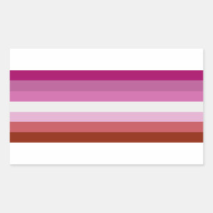 Sticker Rectangulaire Couleurs de fierté lesbienne en bâton -