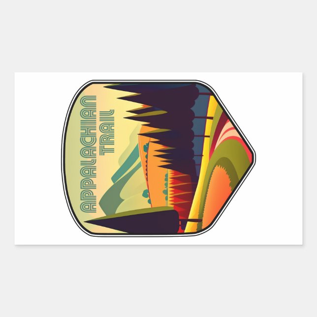 Sticker Rectangulaire Couleurs du sentier des Appalaches (Devant)