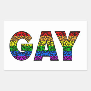 Sticker Rectangulaire Couleurs Gay Flower Pride Design