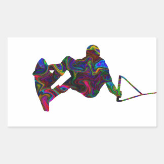 Sticker Rectangulaire Couleurs sauvages Wakeboard