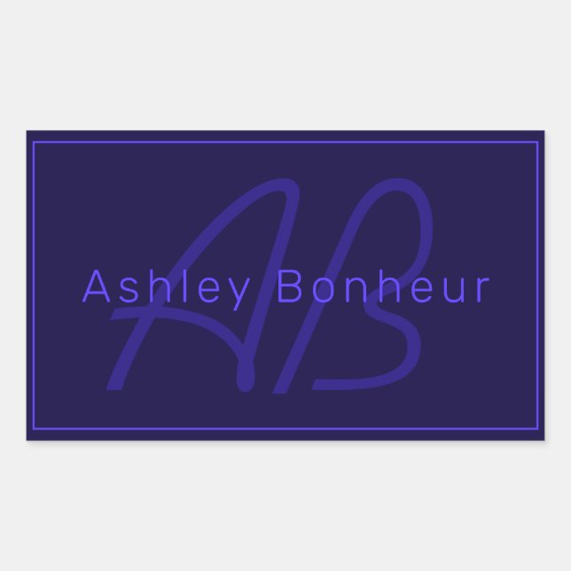 Sticker Rectangulaire Couleurs violettes profondes modernes | Nom et mon (Devant)
