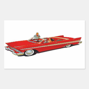 Sticker Rectangulaire Coupe convertible Plymouth 1957