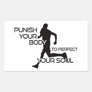 Sticker Rectangulaire Coureur qui punit ton corps pour perfectionner ton