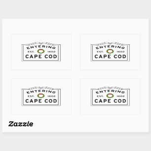 Sticker Rectangulaire Couronne de Noël entrant Cape Cod