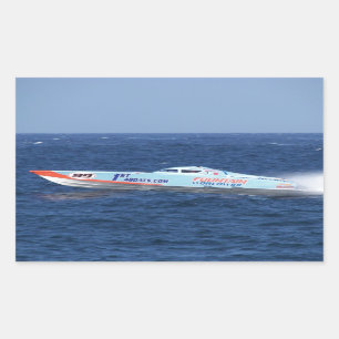 Sticker Rectangulaire Courroie de bateau à moteur offshore