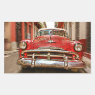 Sticker Rectangulaire Course automobile dans les rues de la vieille Hava