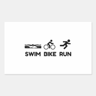 Sticker Rectangulaire Course cycliste Triathlon Swim