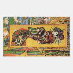 Sticker Rectangulaire Courtisane japonaise Oiran par Vincent van Gogh