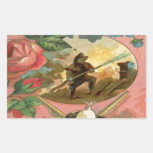 Sticker Rectangulaire Couverture vintage des pompiers des années 1880