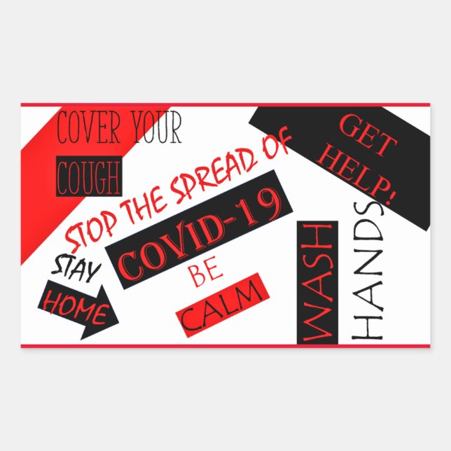 STICKER RECTANGULAIRE COVID-19 (Devant)