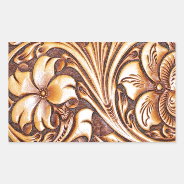 Sticker Rectangulaire Cowboy Mode Western Pays Cuir à outils (Devant)