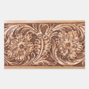Sticker Rectangulaire cowboy western country motif à outils cuir