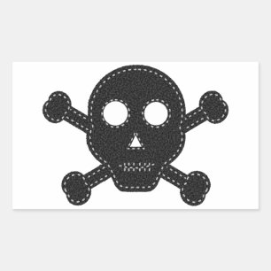 Sticker Rectangulaire Crâne à flancs noirs