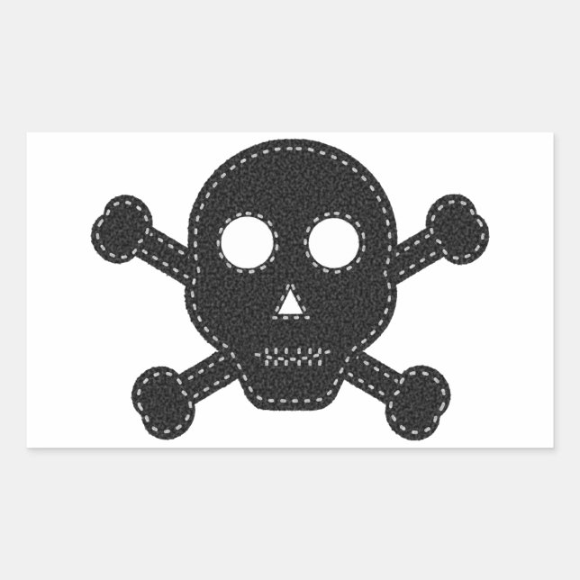 Sticker Rectangulaire Crâne à flancs noirs (Devant)