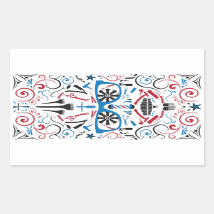 Sticker Rectangulaire crâne à sucre de barbershop