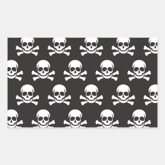 Sticker Rectangulaire Crâne et os croisés