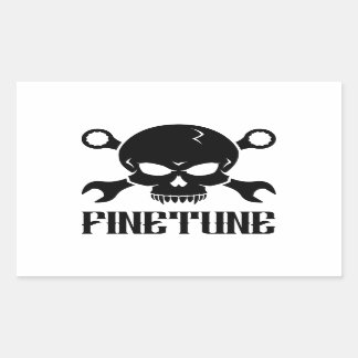 Sticker Rectangulaire Crâne 'n' Outils 2 - Finétune (noir)