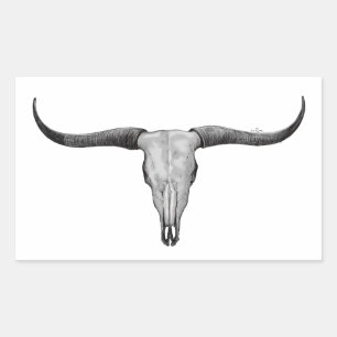 Sticker Rectangulaire Crâne taureau Loghorn Steer