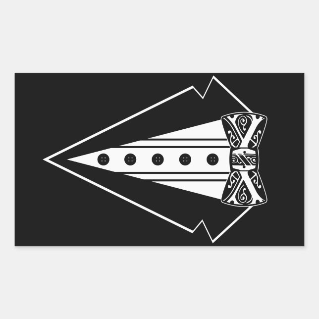 Sticker Rectangulaire Cravate Bow noir et blanc avec Tux (Devant)