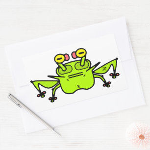 Sticker Rectangulaire Créature de dessin animé étrange Grenouille Grinch
