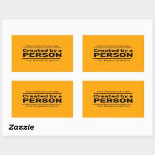 Sticker Rectangulaire Créé par une personne - IA Free - Orange Custom Te