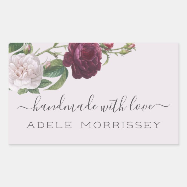 Sticker Rectangulaire Créez votre propre floral artisanal personnalisé (Devant)