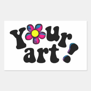 Sticker Rectangulaire Créez votre propre plaque ou nom artistique