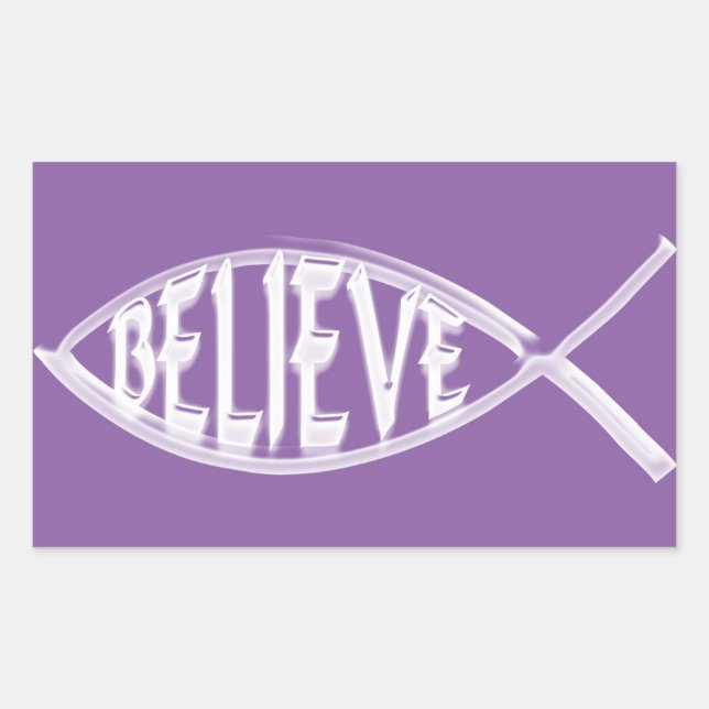 Sticker Rectangulaire Croire Lavande de Poisson (Devant)