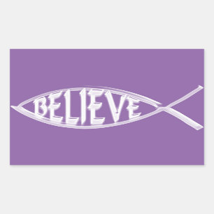 Sticker Rectangulaire Croire Lavande de Poisson