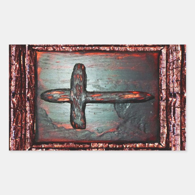 Sticker Rectangulaire Croix de sang (Devant)