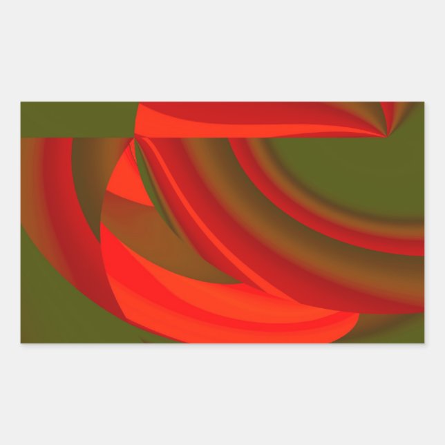 Sticker Rectangulaire Cubiste rouge et vert Abstrait (Devant)
