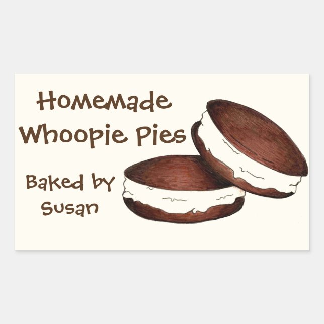 Sticker Rectangulaire Cuit Personnalisé Par Whoopie Pie Baking PA Néerla (Devant)