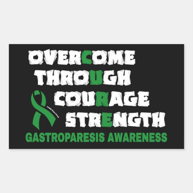 Sticker Rectangulaire CURE...Gastroparesis (Devant)