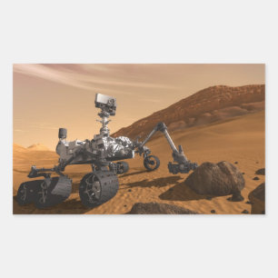 Sticker Rectangulaire Curiosity : Le Rover de Mars