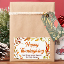 Custom Happy Thanksgiving Autumn Leaves Business